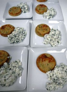 tuna 'cakes' and cottage cheese