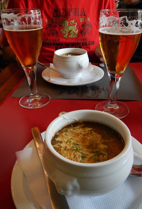 Bruges Zot and French Onion Soup