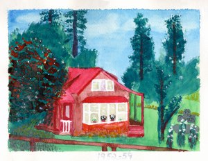 Dad's painting of the house in Chemainus BC, 1953 to 59
