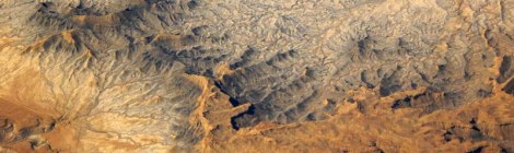 Aerial shot of the desert plateau somewhere over America