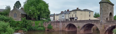 Monnow Bridge, a Medieval Fortified Bridge on the Border of Wales and England
